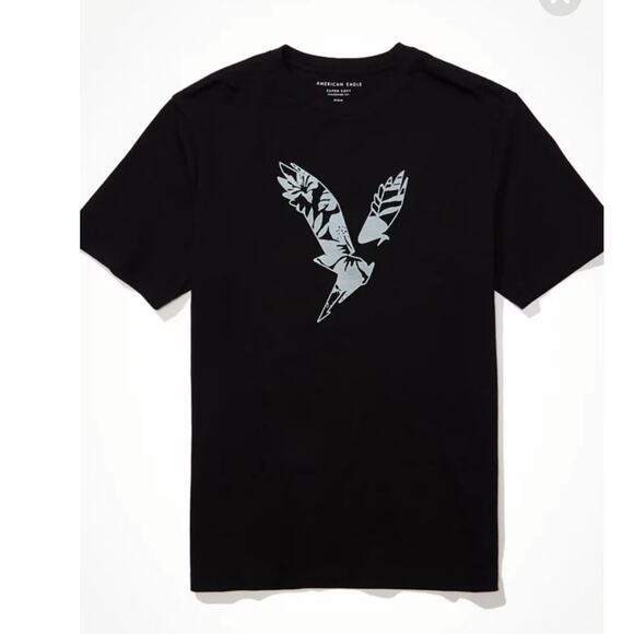American Eagle Black Super Soft Tee - Men's Size Large - Picture 4 of 5